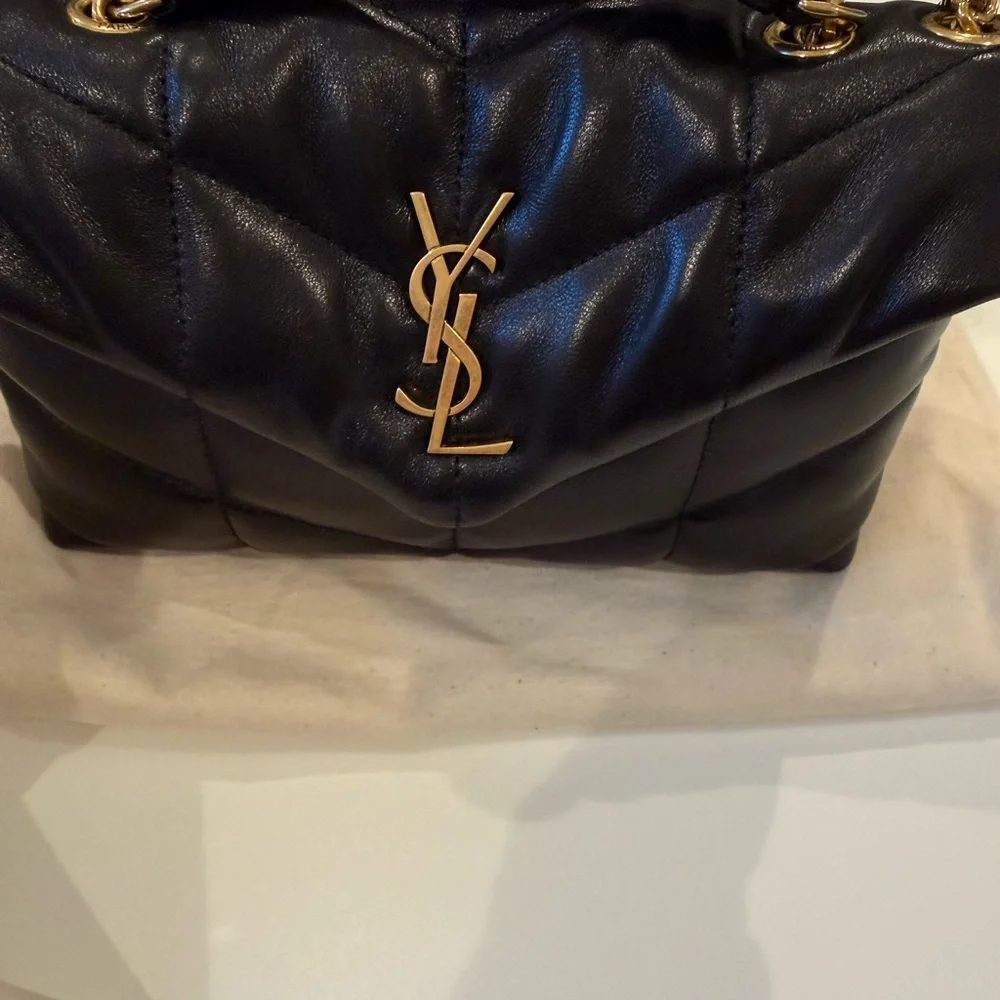 Saint Laurent Toy Puffer Bag in Quilted Lambskin, Noir, NWT - Picture 5 of 14